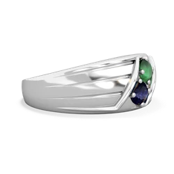 Emerald Men's Streamline 14K White Gold ring R0460