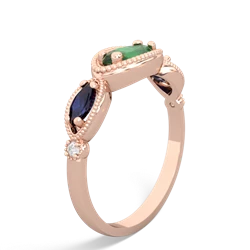 Emerald Milgrain Marquise 14K Rose Gold ring R5700