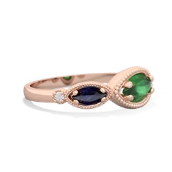 Emerald Milgrain Marquise 14K Rose Gold ring R5700