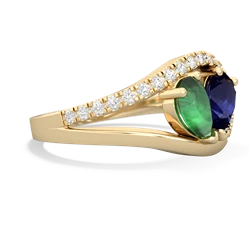 Emerald Nestled Heart Keepsake 14K Yellow Gold ring R5650