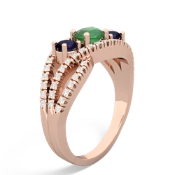 Emerald Three Stone Aurora 14K Rose Gold ring R3080