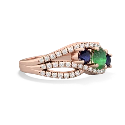 Emerald Three Stone Aurora 14K Rose Gold ring R3080