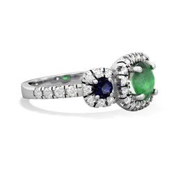 Emerald Regal Halo 14K White Gold ring R5350