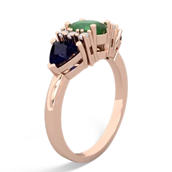 Emerald Antique Style Three Stone 14K Rose Gold ring R2186