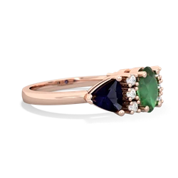 Emerald Antique Style Three Stone 14K Rose Gold ring R2186