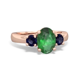 Emerald Three Stone Oval Trellis 14K Rose Gold ring R4024