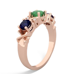 Emerald Hugs And Kisses 14K Rose Gold ring R5016