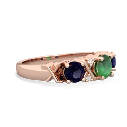 Emerald Hugs And Kisses 14K Rose Gold ring R5016