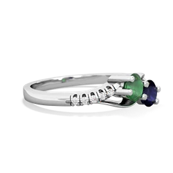 Emerald Infinity Pave Two Stone 14K White Gold ring R5285