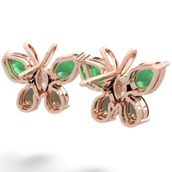 Emerald Butterfly 14K Rose Gold earrings E2215