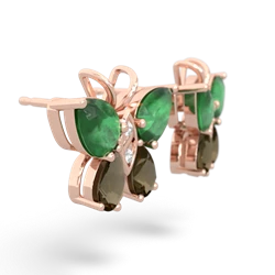 Emerald Butterfly 14K Rose Gold earrings E2215