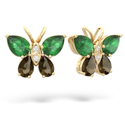 Emerald Butterfly 14K Yellow Gold earrings E2215