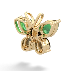 Emerald Butterfly 14K Yellow Gold pendant P2215