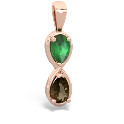 Emerald Infinity 14K Rose Gold pendant P5050