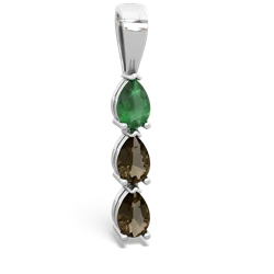 Emerald Dew Drops 14K White Gold pendant P2251