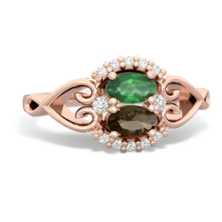 Emerald Love Nest 14K Rose Gold ring R5860