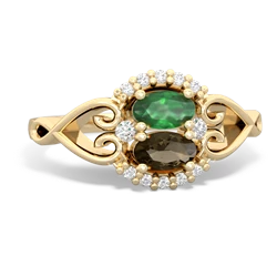 Emerald Love Nest 14K Yellow Gold ring R5860