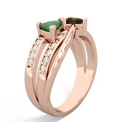 Emerald Bowtie 14K Rose Gold ring R2360