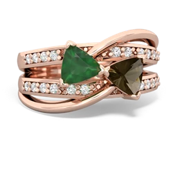 Emerald Bowtie 14K Rose Gold ring R2360