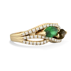 Emerald Diamond Rivers 14K Yellow Gold ring R3070