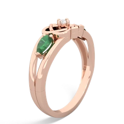 Emerald Hearts Intertwined 14K Rose Gold ring R5880