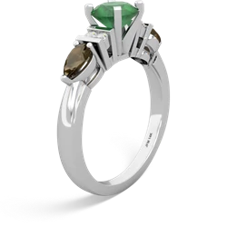 Emerald 6Mm Round Eternal Embrace Engagement 14K White Gold ring R2005