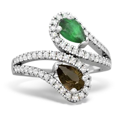 Emerald Diamond Dazzler 14K White Gold ring R3000