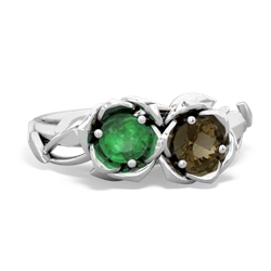 Emerald Rose Garden 14K White Gold ring R5510