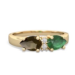 Emerald Pear Bowtie 14K Yellow Gold ring R0865