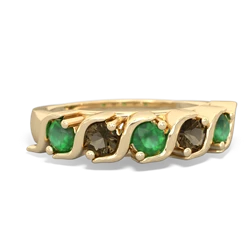 Emerald Anniversary Band 14K Yellow Gold ring R2089