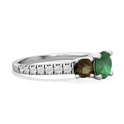 Emerald Pave Trellis 14K White Gold ring R5500