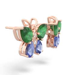 Emerald Butterfly 14K Rose Gold earrings E2215