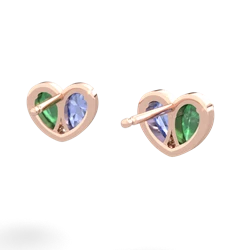 Emerald 'Our Heart' 14K Rose Gold earrings E5072