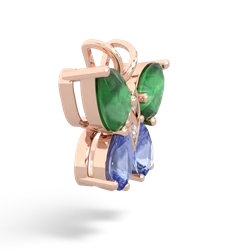 Emerald Butterfly 14K Rose Gold pendant P2215