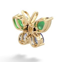 Emerald Butterfly 14K Yellow Gold pendant P2215