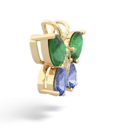 Emerald Butterfly 14K Yellow Gold pendant P2215