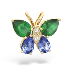 Emerald Butterfly 14K Yellow Gold pendant P2215