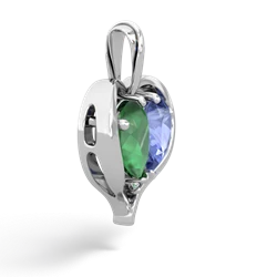 Emerald Two Become One 14K White Gold pendant P5330