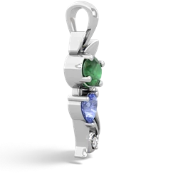 Emerald Kitten 14K White Gold pendant P5780