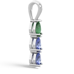 Emerald Dew Drops 14K White Gold pendant P2251