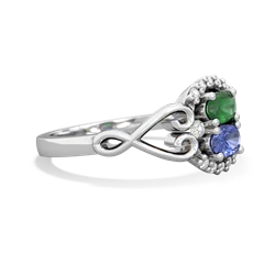 Emerald Love Nest 14K White Gold ring R5860