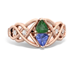 Emerald Keepsake Celtic Knot 14K Rose Gold ring R5300