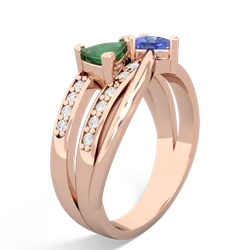 Emerald Bowtie 14K Rose Gold ring R2360