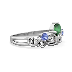 Emerald Crown Keepsake 14K White Gold ring R5740