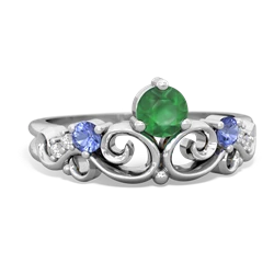 Emerald Crown Keepsake 14K White Gold ring R5740