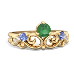 Emerald Crown Keepsake 14K Yellow Gold ring R5740