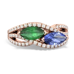 Emerald Diamond Rivers 14K Rose Gold ring R3070