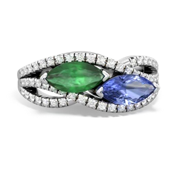 Emerald Diamond Rivers 14K White Gold ring R3070