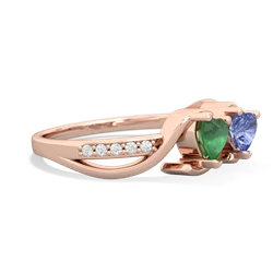 Emerald Side By Side 14K Rose Gold ring R3090