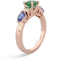 Emerald 6Mm Round Eternal Embrace Engagement 14K Rose Gold ring R2005